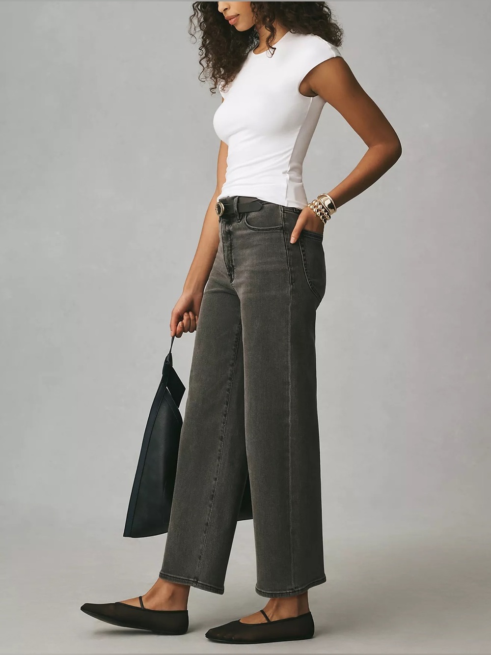 Good American Good Waist Palazzo Crop Jeans - Picture 2 of 9